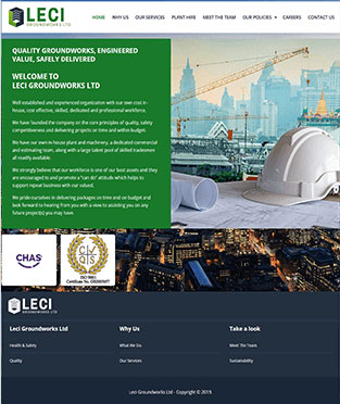 LECI Groundworks — Groundworks contractor website